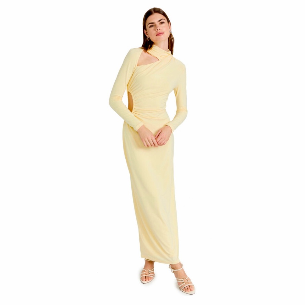 Significant Other long Jersey cutout dress long sleeve liana butter